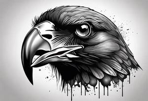 crow bleeding from eyes tattoo idea