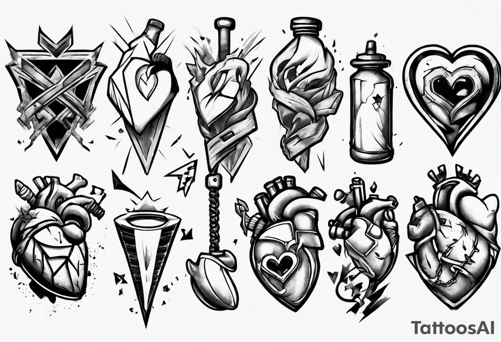 Broken-hearted gym bros tattoo idea