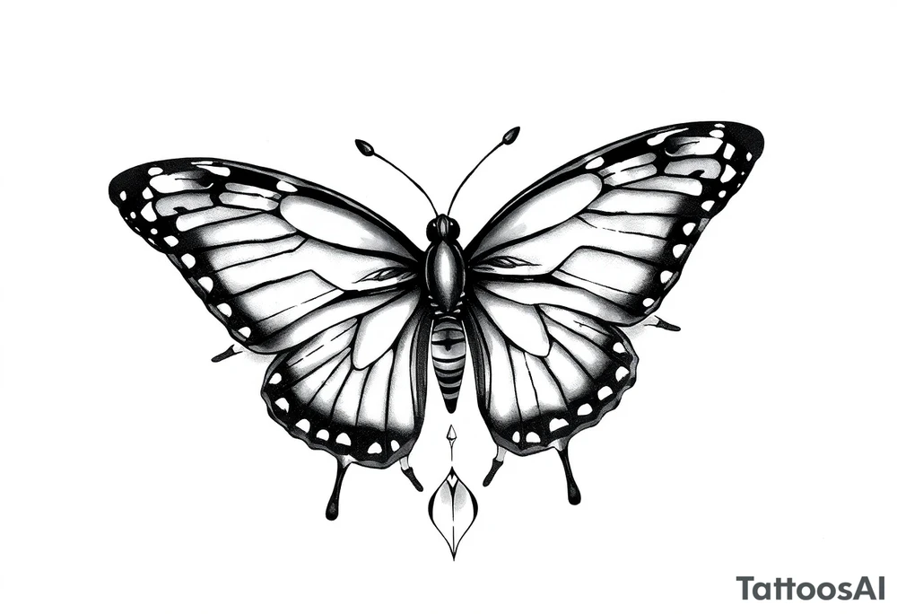 Butterfly tattoo on a neck tattoo idea