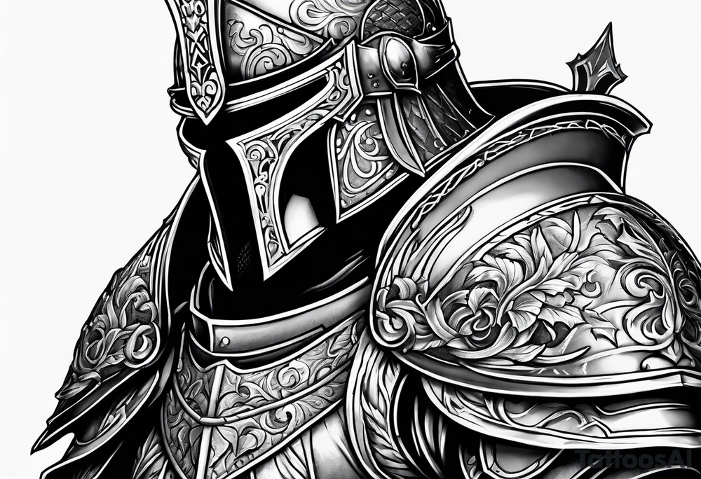 knight with heavy armor tattoo idea