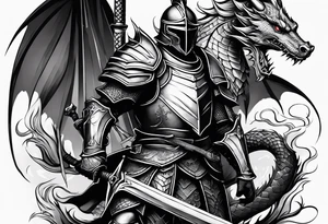 knight and dragon tattoo idea