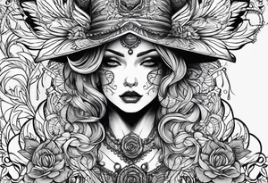 something dark in blacwork/linework style tattoo idea
