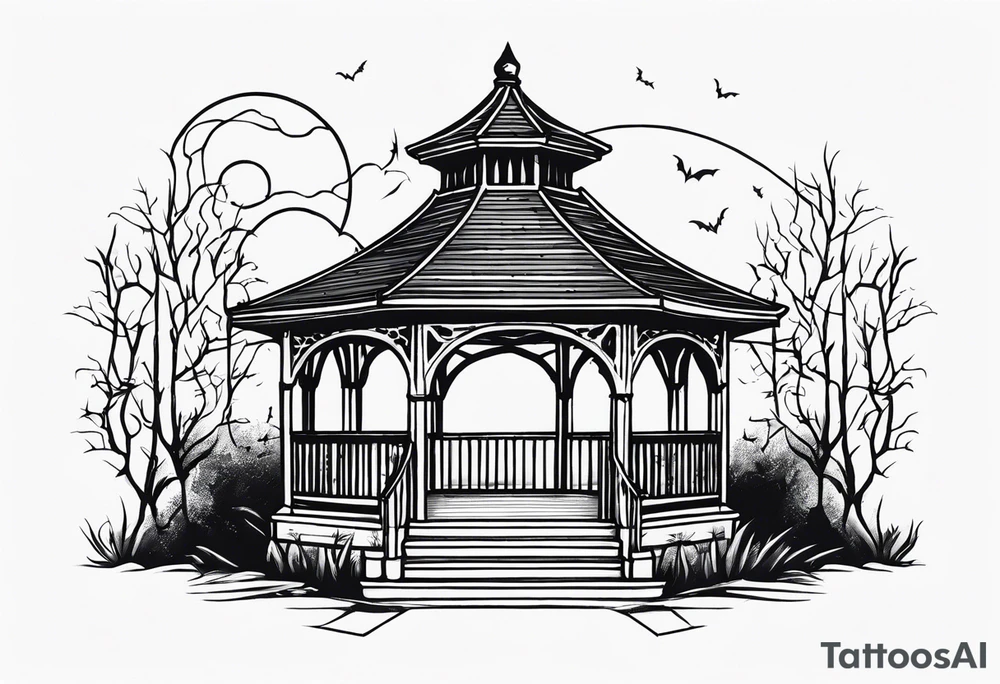 Spooky gazebo tattoo idea