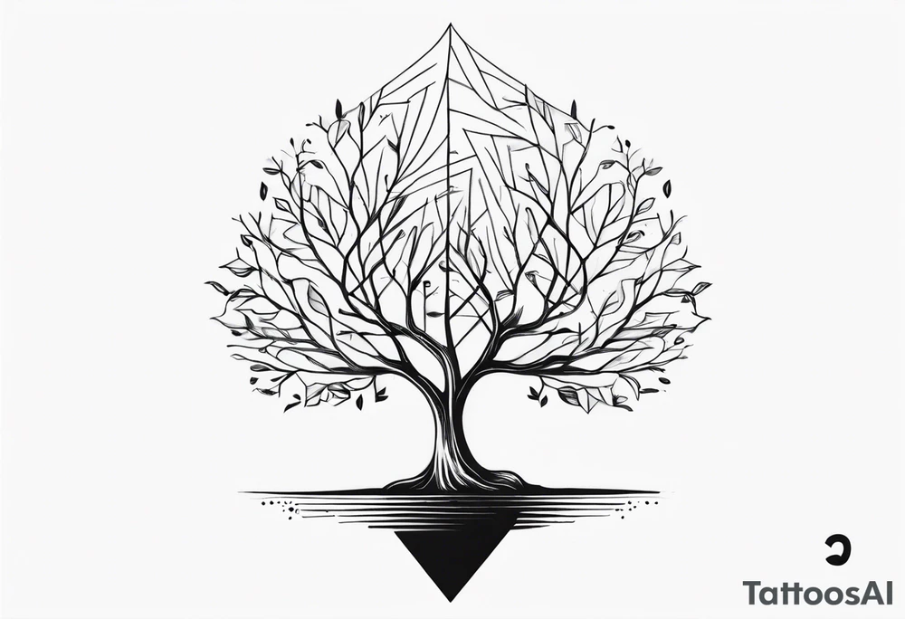 tree with the letter A tattoo idea