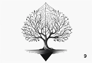 tree with the letter A tattoo idea