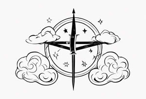 a cloud with the word sagittarius with the date 12.08.05 tattoo idea