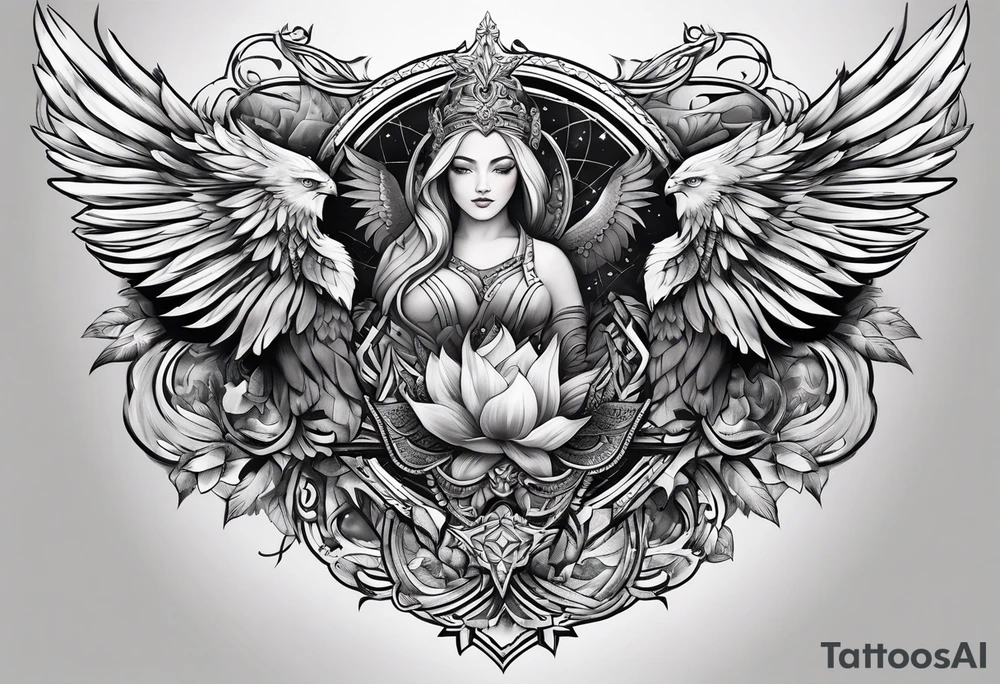 5 stars wrapped around chest tattoo idea