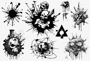 - blot 
- bomb
- atoms splitting
- beauty
- life at a small scale
- man against the world
- doom
- banksy tattoo idea