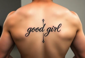 BDSM possessive butt tattoo for female with “good girl” incorporated into it dedicated to him tattoo idea