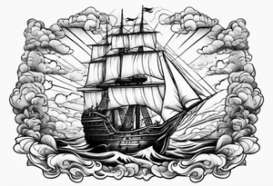 storm clouds surrounding a ship tattoo idea