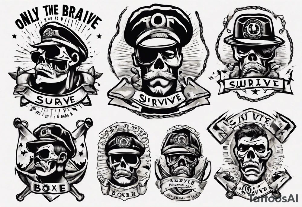 Only the brave survive a boxer with an inscription tattoo idea