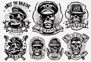 Only the brave survive a boxer with an inscription tattoo idea