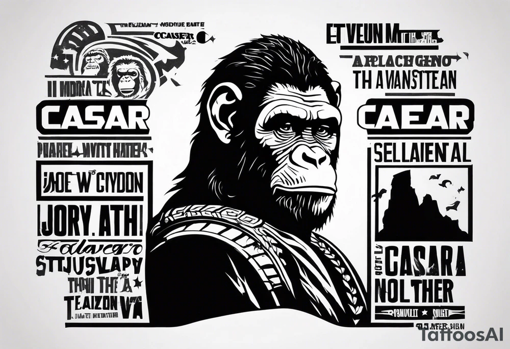 Caesar from the movie planet of the apes tattoo idea