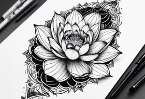 Lotus flower half sleeve tattoo idea