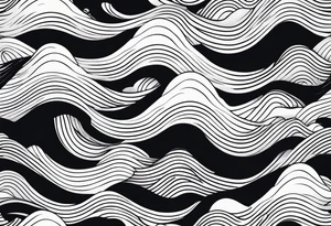 stylized waves in simple, minimalist tattoo idea