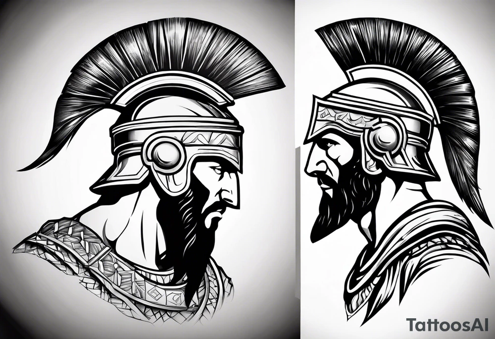 spartan head tattoo idea