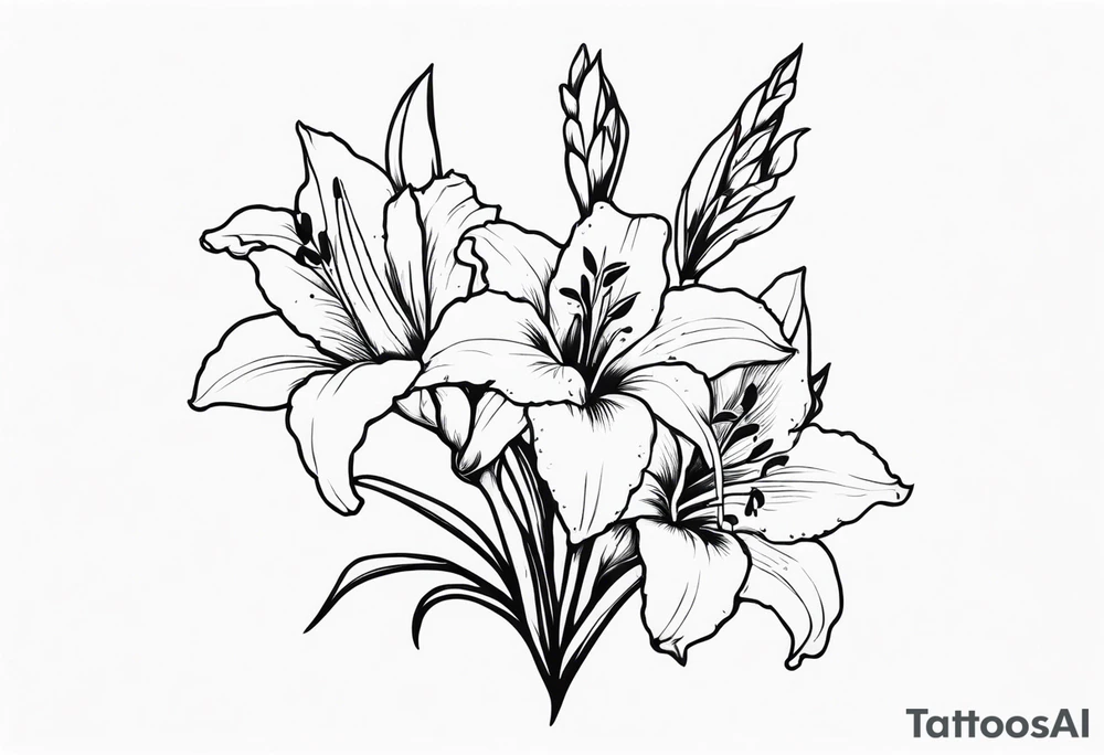 gladiolus and lilly of the valley tattoo idea