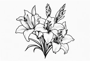 gladiolus and lilly of the valley tattoo idea