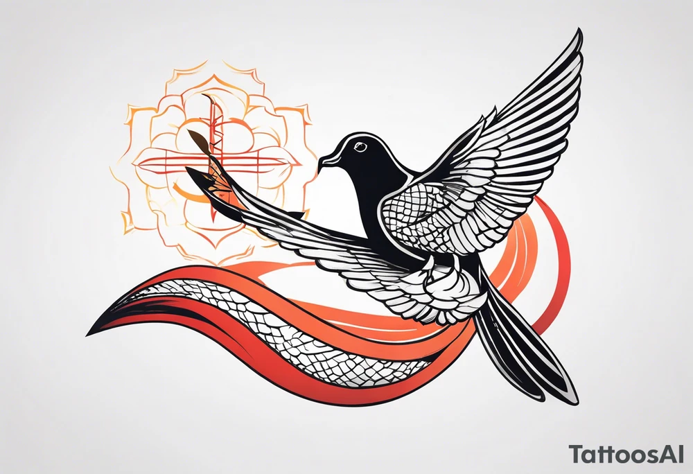 A Snake and a dove with “Matthew 10:16” included tattoo idea