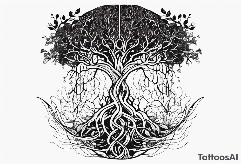 Roots grow and cells split, tendons stretch tattoo idea