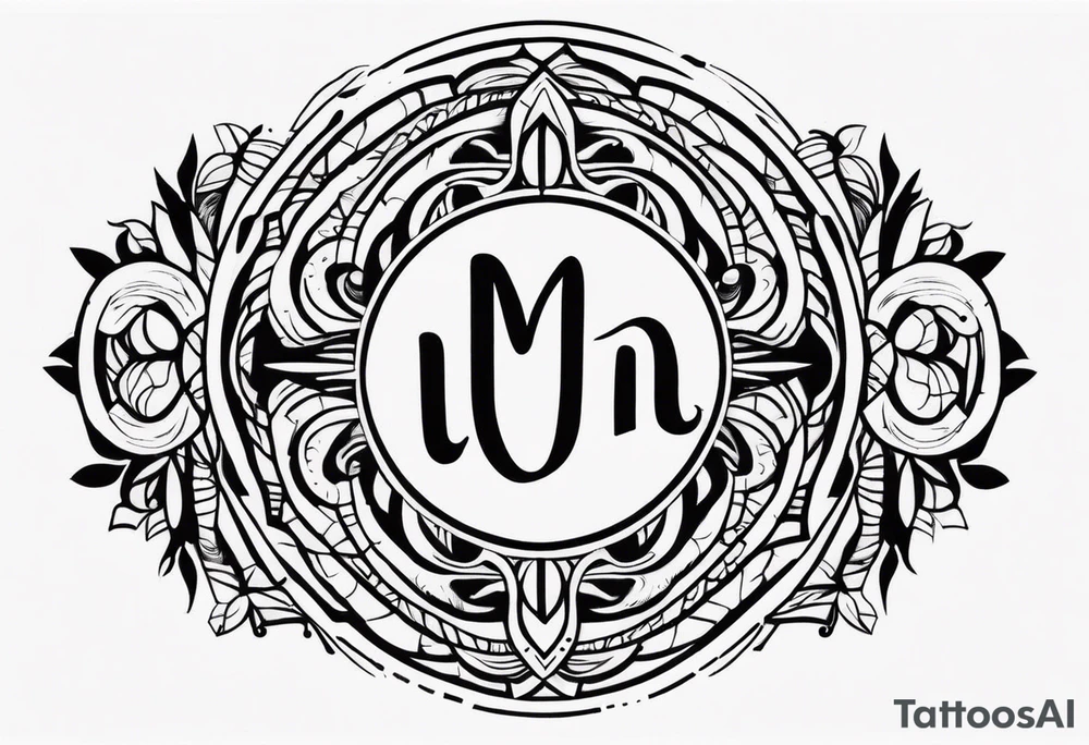 wooden circle frame tattoo idea