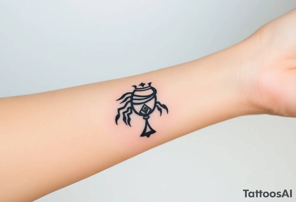 Scorpio, high priestess, empress, emperor, queen of ace, queen of cups, Ace of pentacles tattoo idea