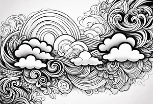 clouds swirl vignette tattoo idea