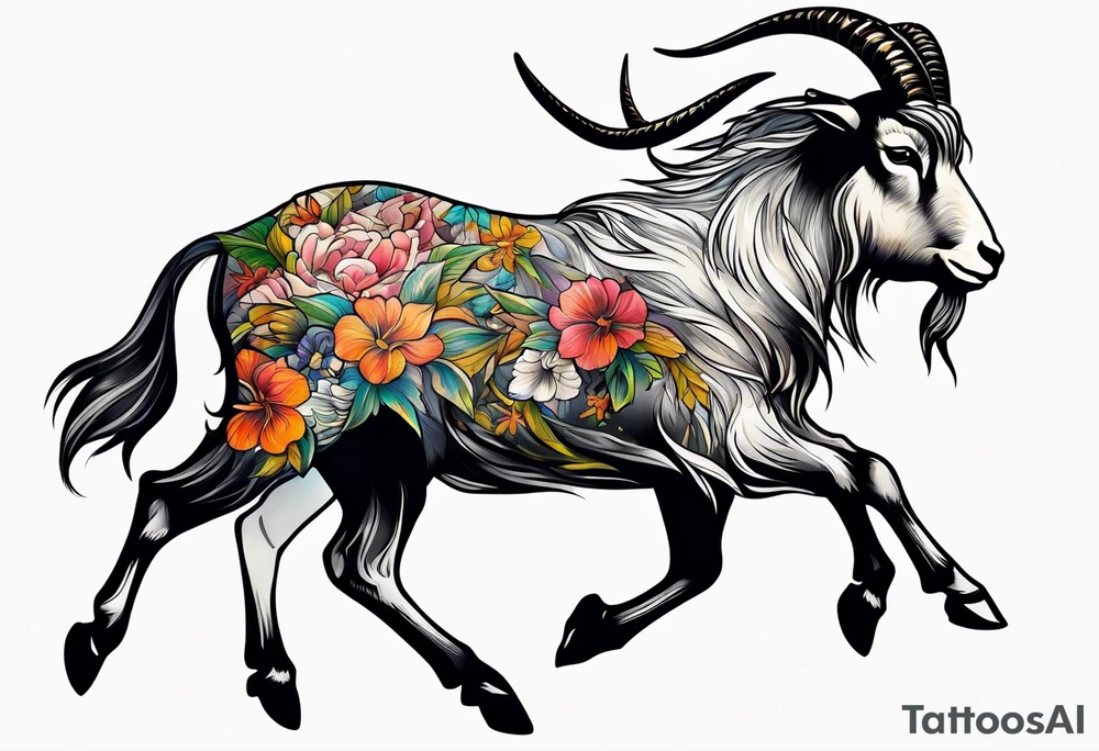 jumping goat tattoo idea