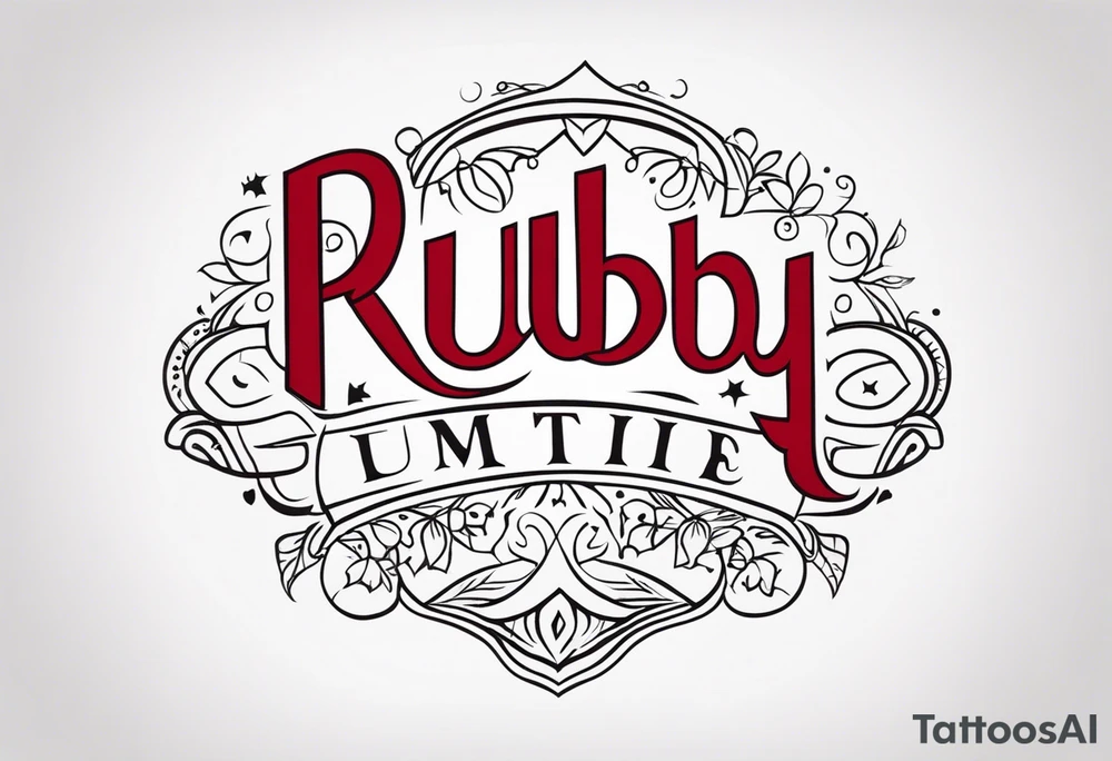 Generate a pretty tattoo with the name of: Ruby tattoo idea