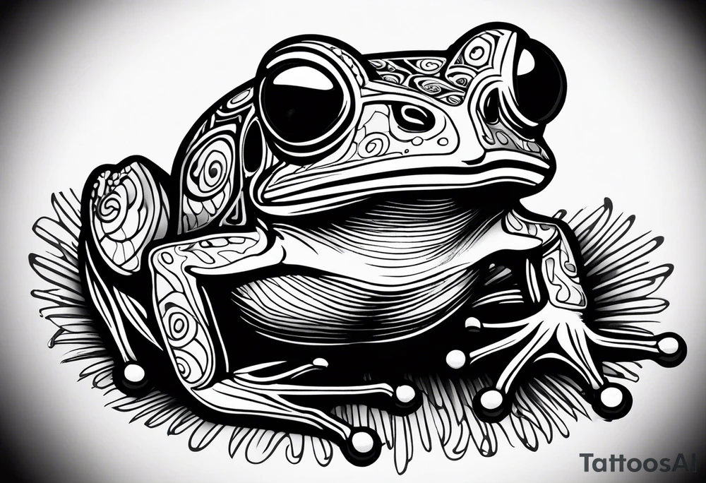 a psychedelic frog tattoo idea