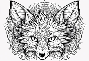 male nine tail fox tattoo idea