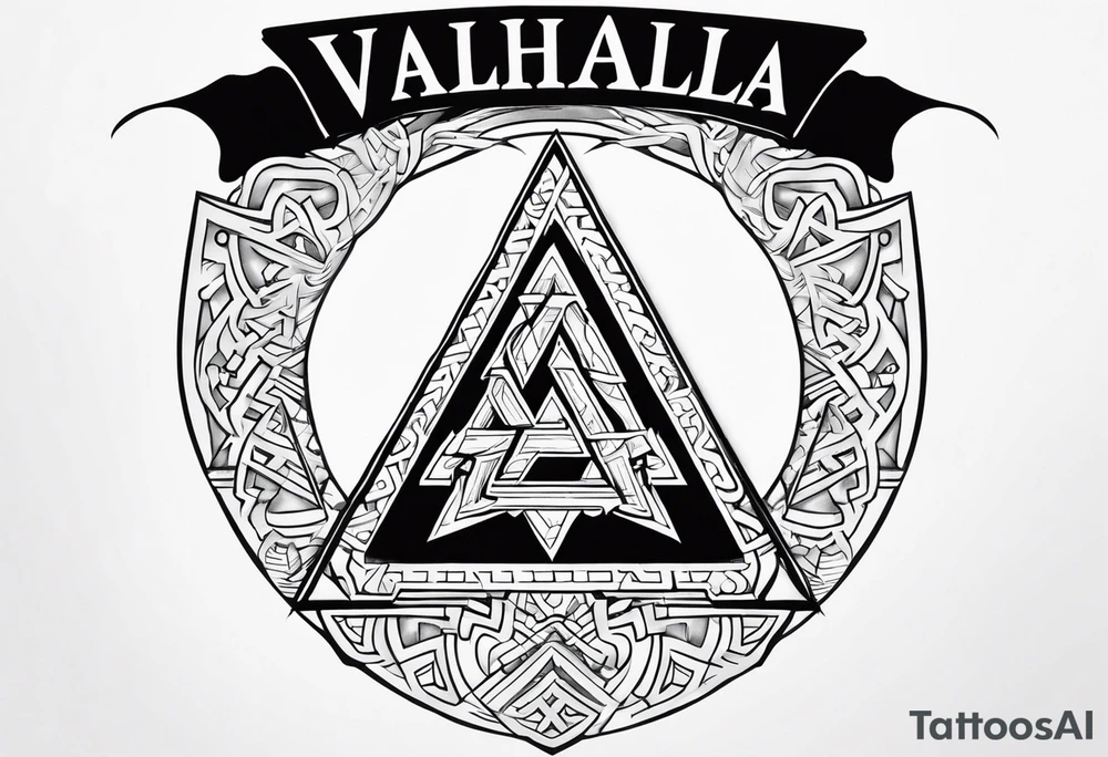 Valhalla shield sword valknut tattoo idea