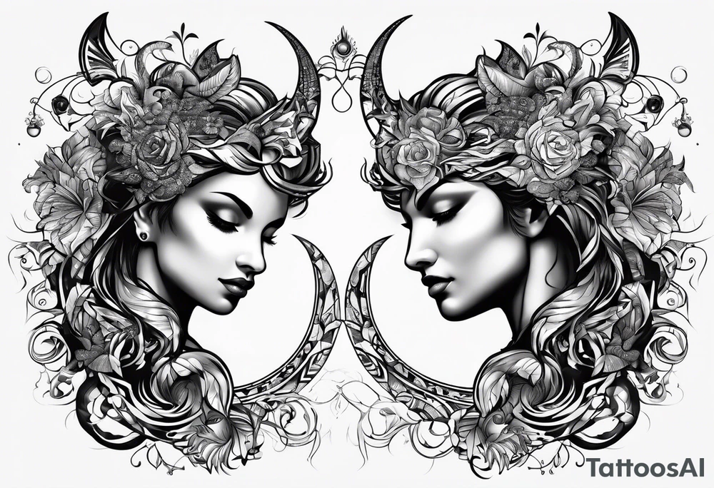 Scorpio and Leo mix  for couple tattoo idea