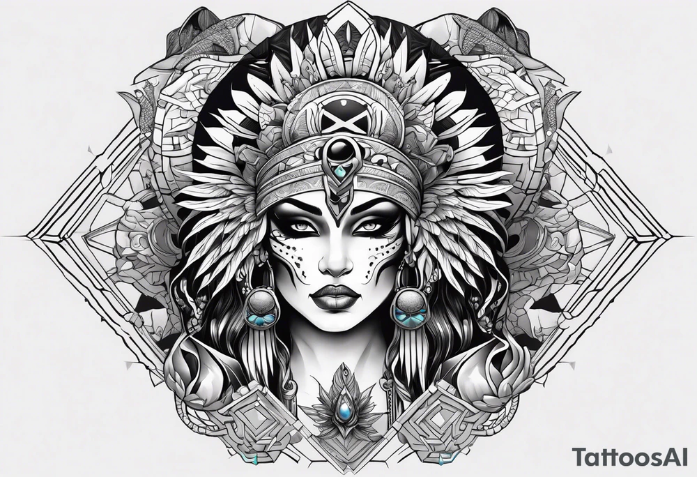 kali, alien goddess, valkrye, pirate, zenza resonance, pachamama, lotus azul, blank panther, eagle, skull, 5D, nueva gaya, dna 12 tattoo idea