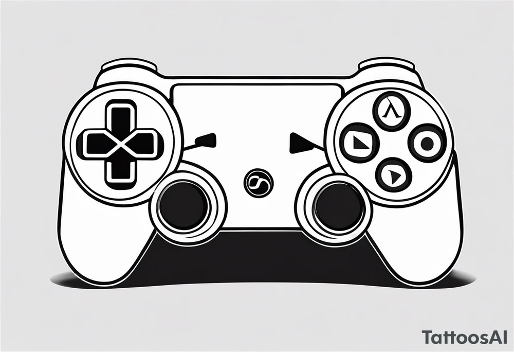 playstation buttons, stylish with no colors, simple tattoo idea