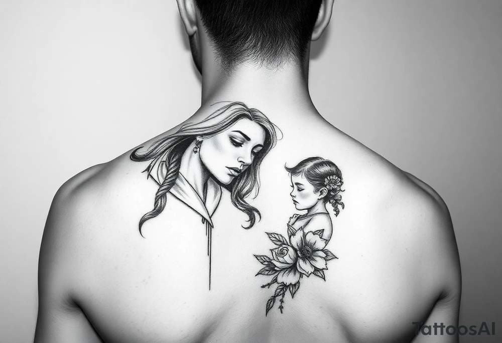 Mother and daughter tattoo idea