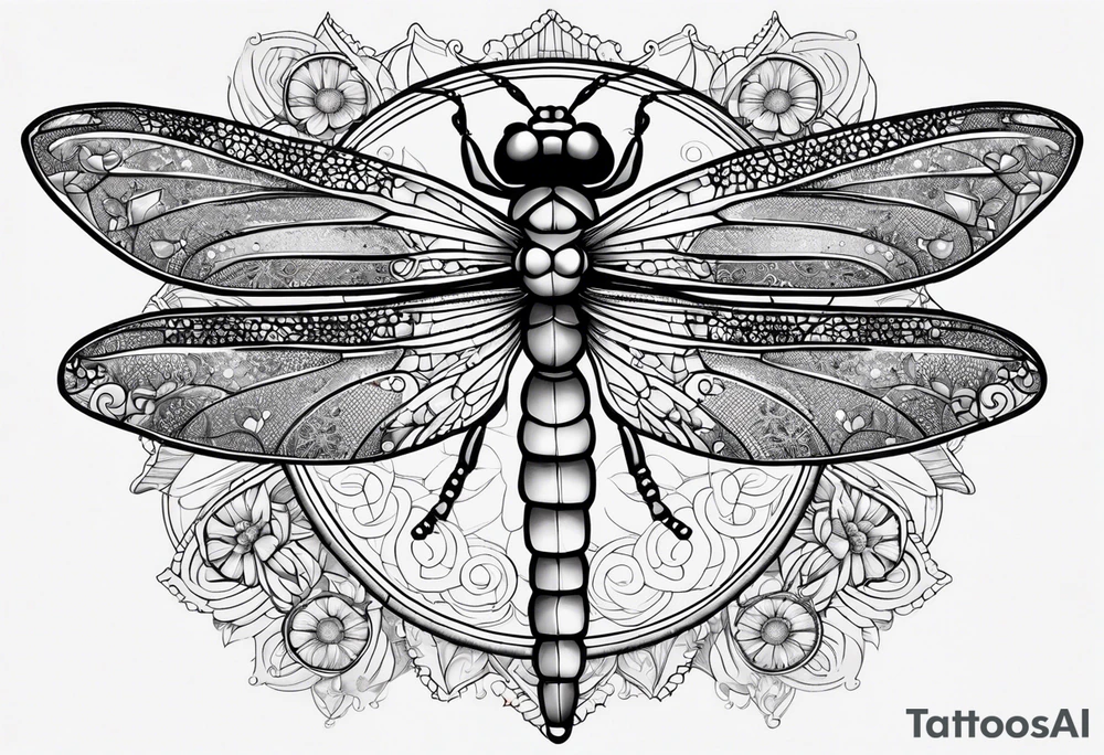 dragonfly and mandala tattoo idea