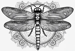 dragonfly and mandala tattoo idea