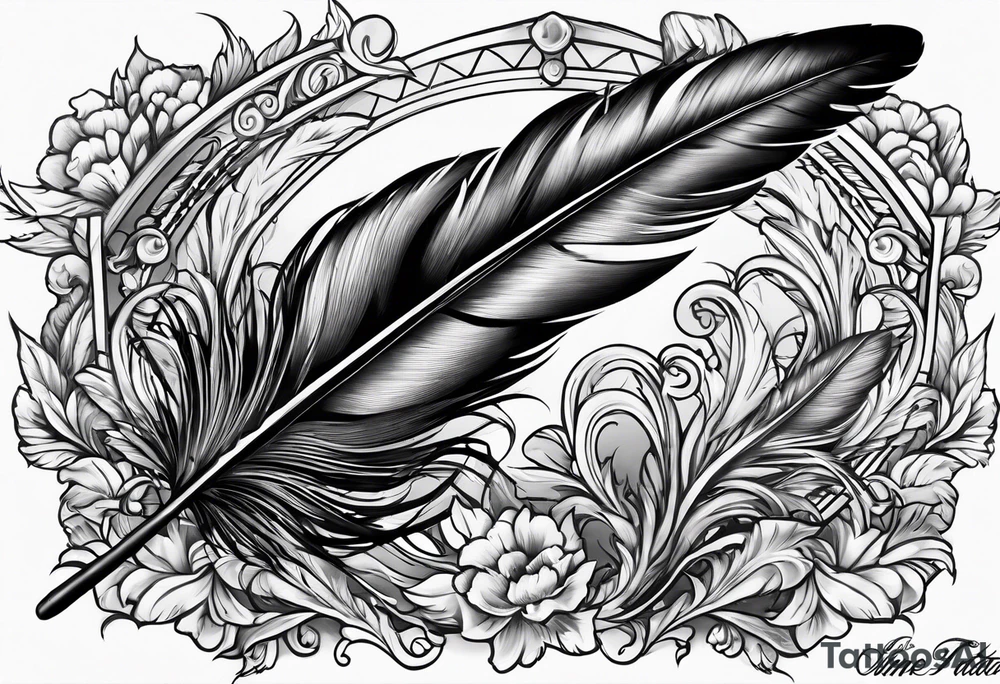 A feather pen from colonial time tattoo idea