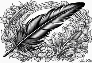 A feather pen from colonial time tattoo idea