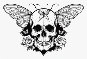 Skull and moth tattoo idea