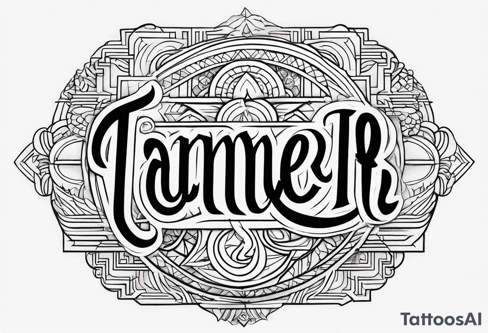 Tattoo that says tanner in script writing without a background tattoo idea