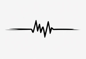 heartbeat with initials JC SS DS JC spaced out tattoo idea