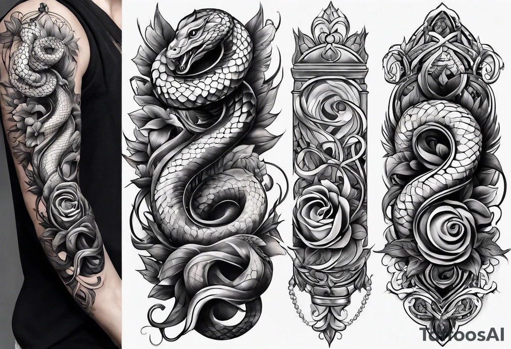 Schlange mit langen körper tattoo idea