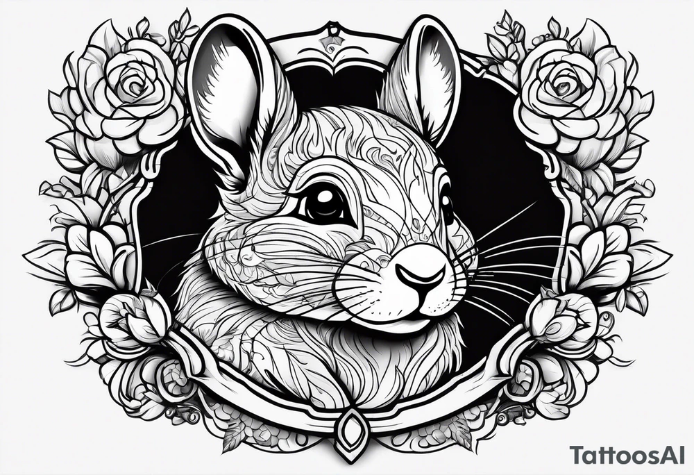 Cute lazy sassy Chinchilla tattoo idea