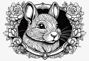 Cute lazy sassy Chinchilla tattoo idea