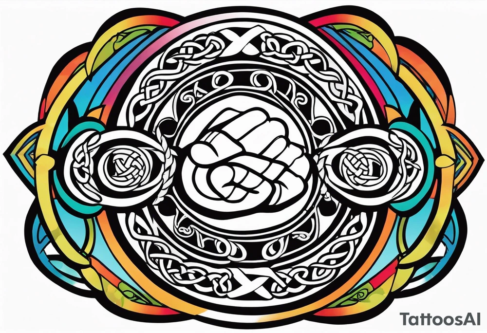 Celtic bands and a black power fist tattoo idea