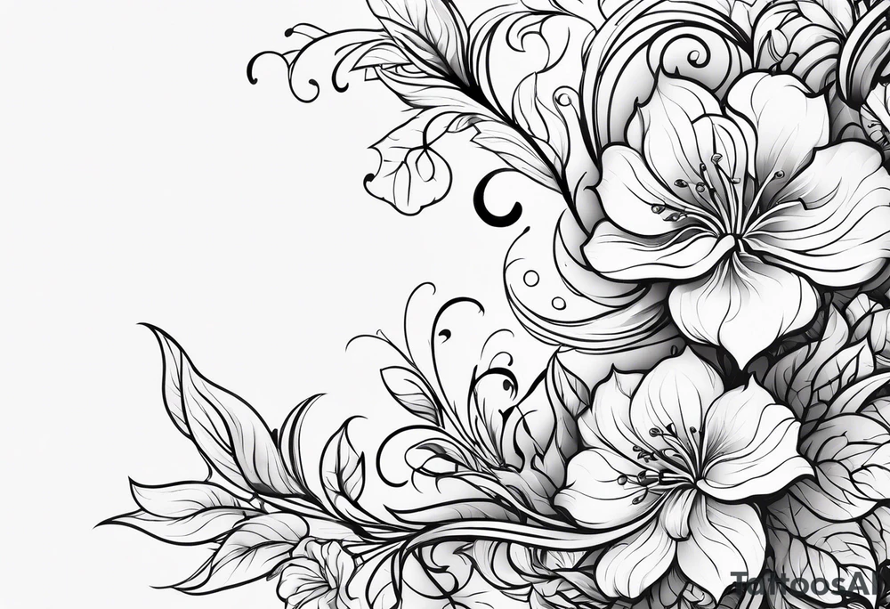 Flowers vines tattoo idea