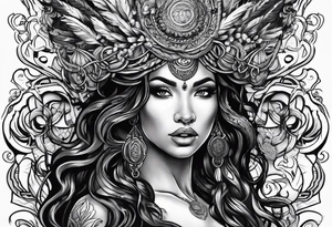 Indigenous woman as medusa tattoo idea