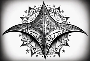 Manta ray nautical star tattoo idea